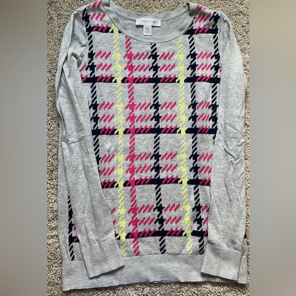 Plaid Maternity Sweater